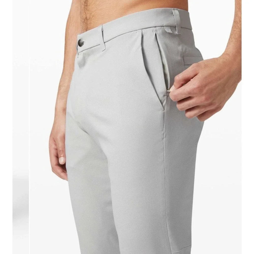 Lululemon Commission Casual Ventlight Mesh Pants Mens Size 34 Light Grey
